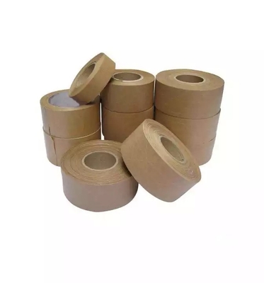 Dicetak Pita Kertas Kraft Hidroreaktif Coklat, Pita Pengemasan Penyegelan Biodegradable