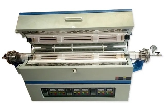 1200 ℃ Suhu Tinggi Tiga Tungku Tabung Zona Suhu Dapat Disesuaikan