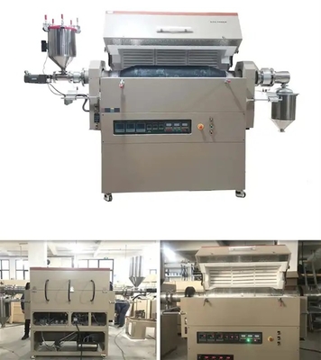 CE Bersertifikat 1200 ℃ Tungku Tabung Putar Suhu Tinggi Dapat Dimiringkan Di Setiap Sudut