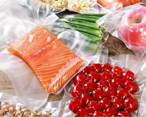 Kantong Plastik Segel Panas PE QS Makanan Beku Sesuaikan Merek Bebas BPA