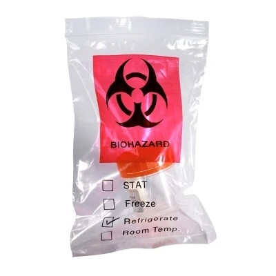 3/4 Lapisan Jelas Tas Biohazard Medis LDPE Autoclavable Untuk Koleksi Spesimen