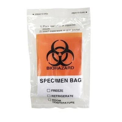 3/4 Lapisan Jelas Tas Biohazard Medis LDPE Autoclavable Untuk Koleksi Spesimen